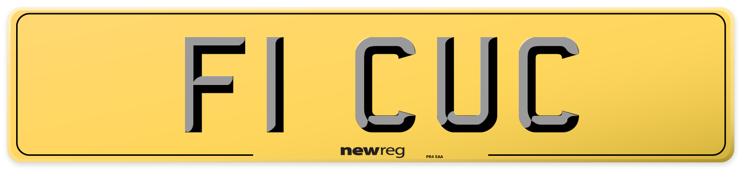 F1 CUC Rear Number Plate