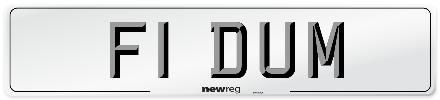 F1 DUM Front Number Plate