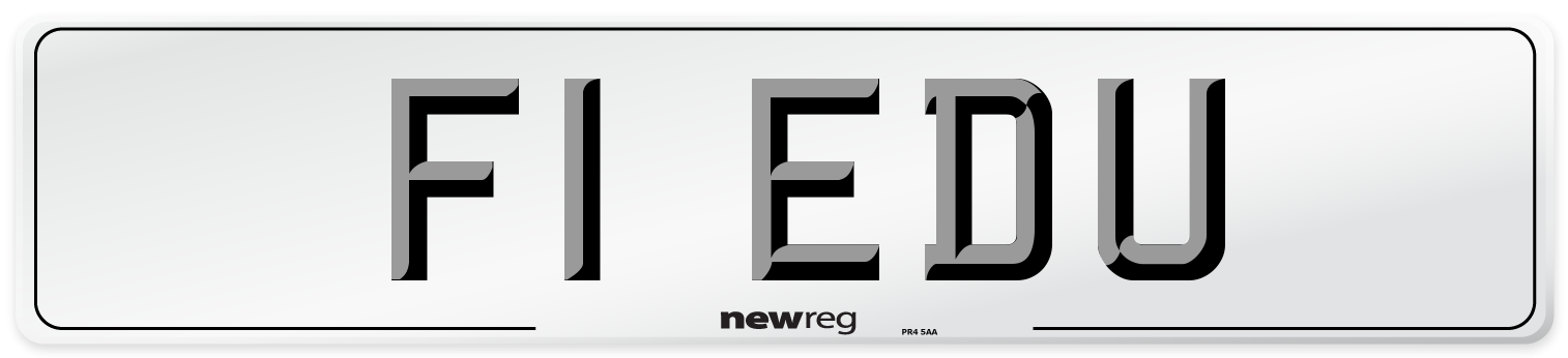 F1 EDU Front Number Plate