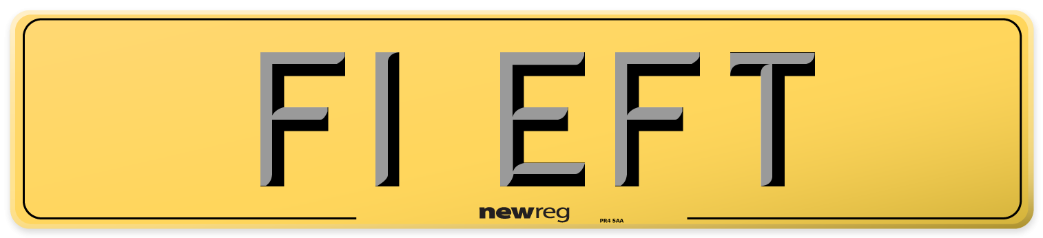 F1 EFT Rear Number Plate