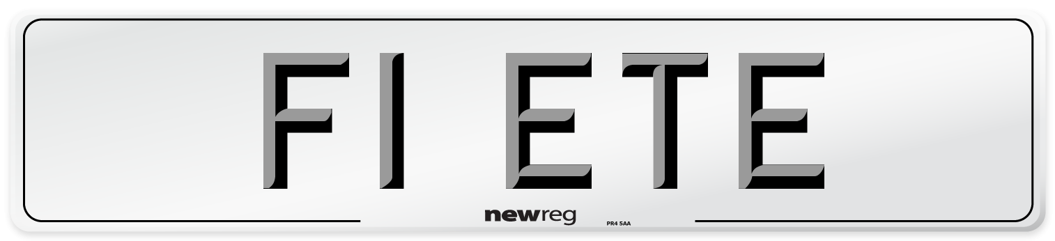 F1 ETE Front Number Plate