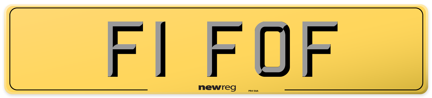 F1 FOF Rear Number Plate