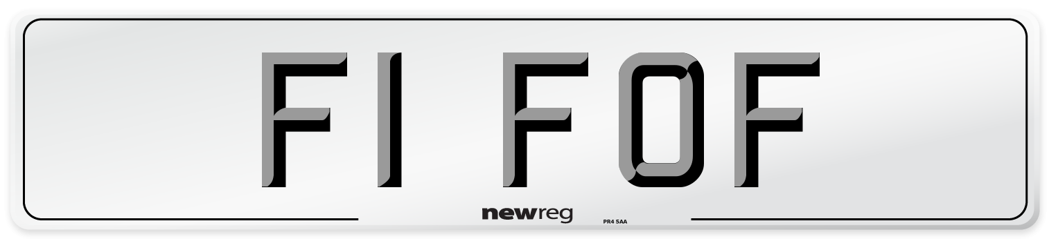 F1 FOF Front Number Plate