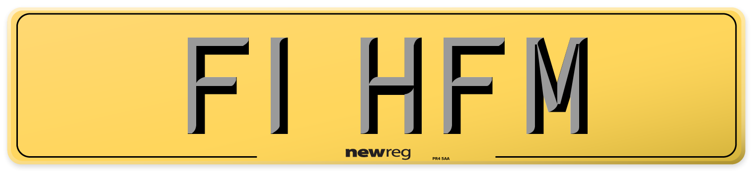 F1 HFM Rear Number Plate