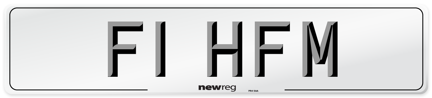 F1 HFM Front Number Plate