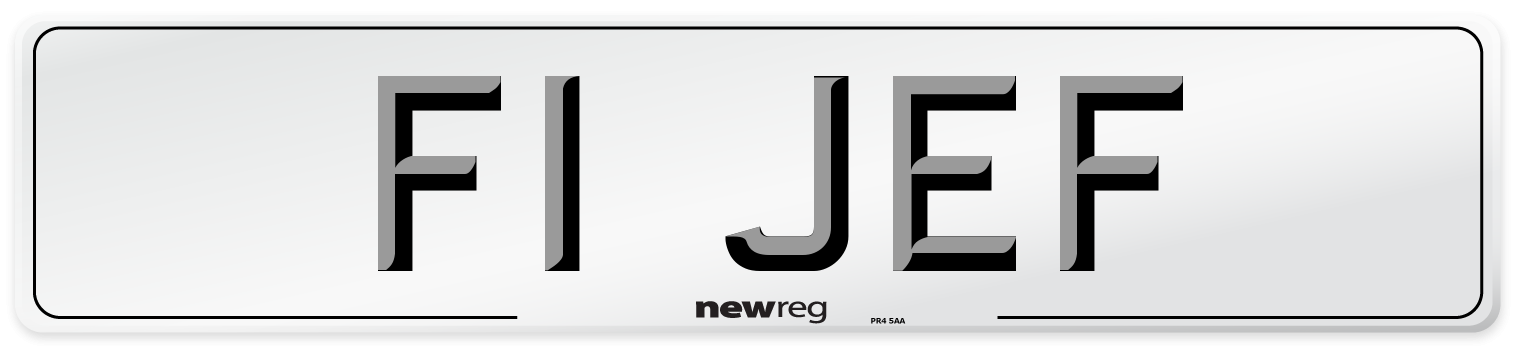 F1 JEF Front Number Plate