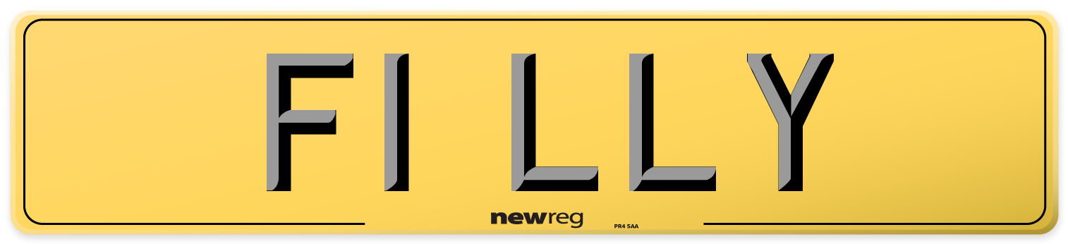 F1 LLY Rear Number Plate