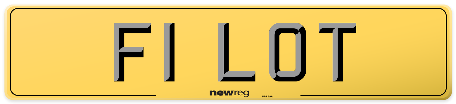 F1 LOT Rear Number Plate