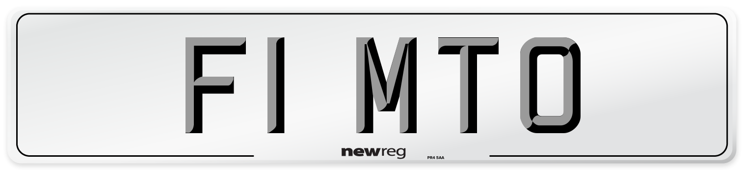 F1 MTO Front Number Plate