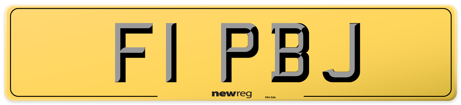 F1 PBJ Rear Number Plate