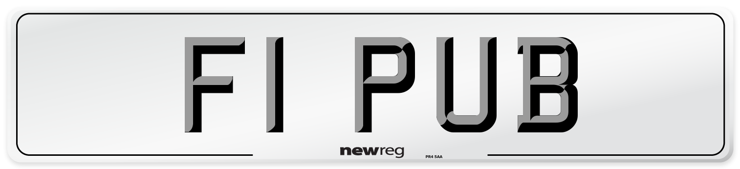 F1 PUB Front Number Plate