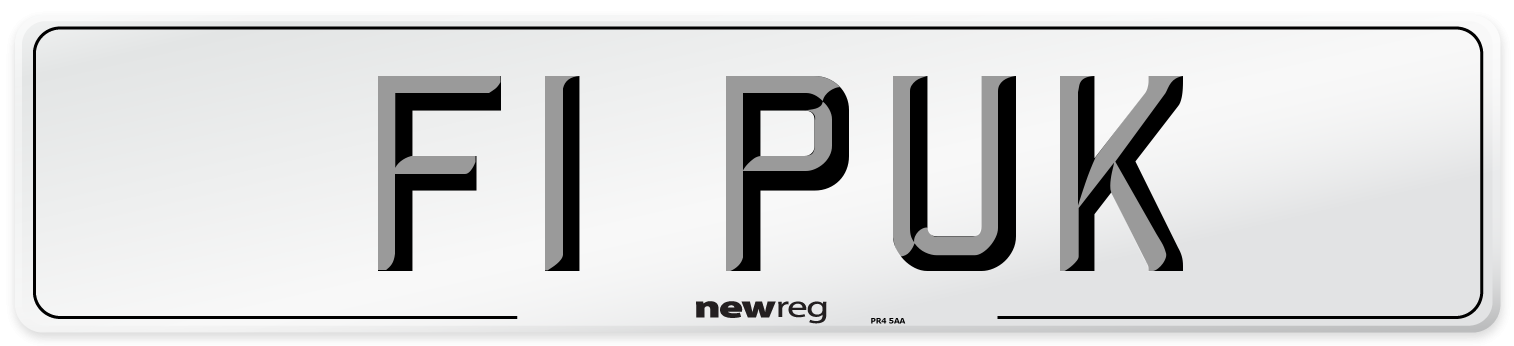 F1 PUK Front Number Plate