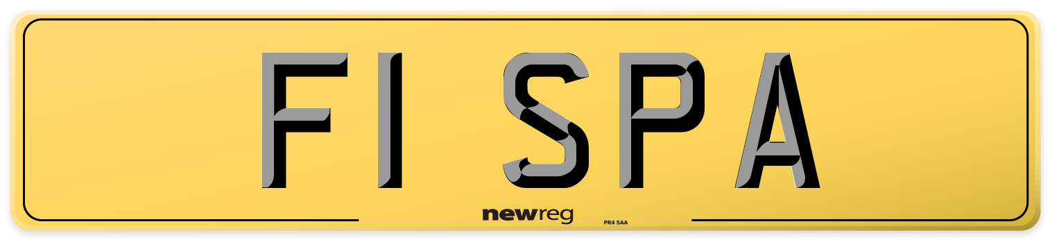 F1 SPA Rear Number Plate