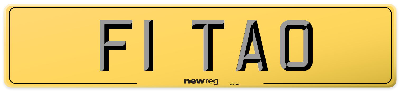 F1 TAO Rear Number Plate