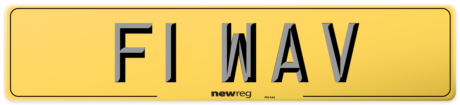 F1 WAV Rear Number Plate