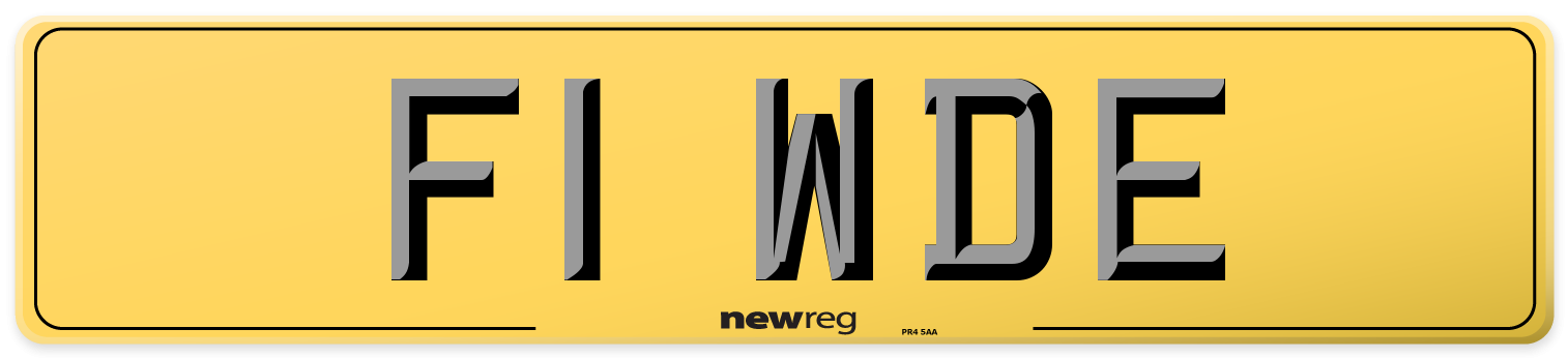 F1 WDE Rear Number Plate