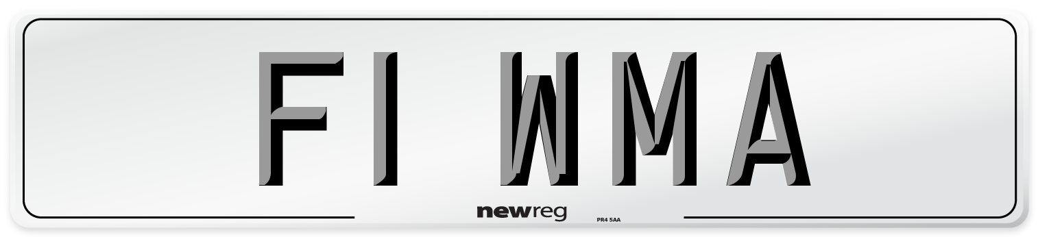 F1 WMA Front Number Plate