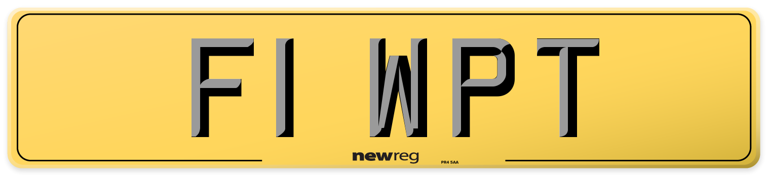 F1 WPT Rear Number Plate