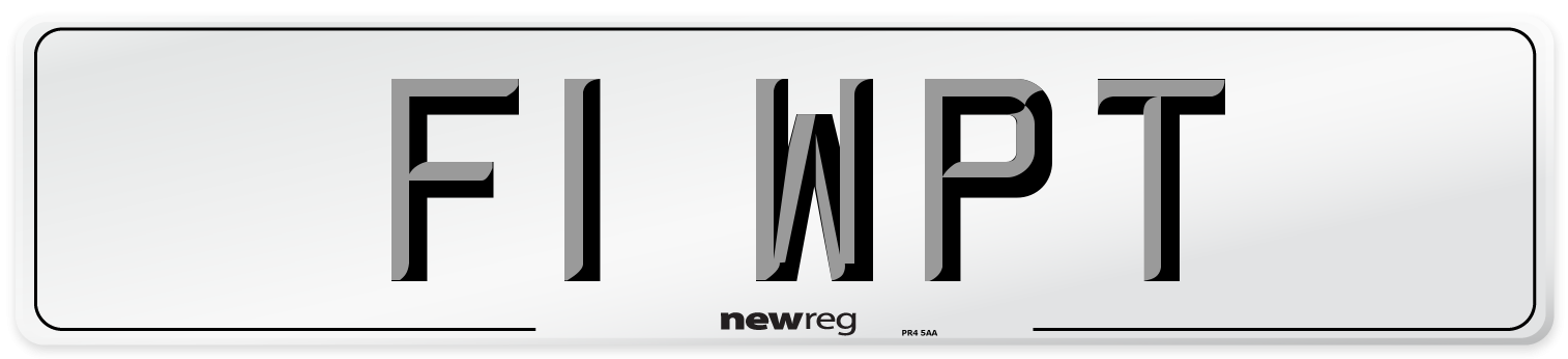 F1 WPT Front Number Plate