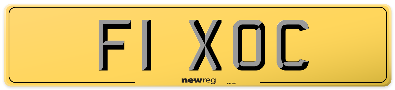 F1 XOC Rear Number Plate