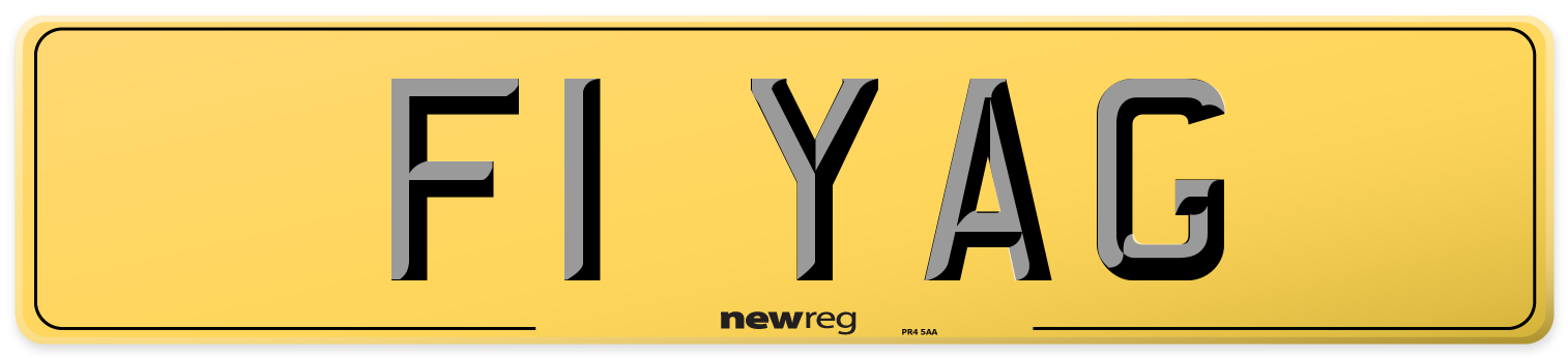 F1 YAG Rear Number Plate