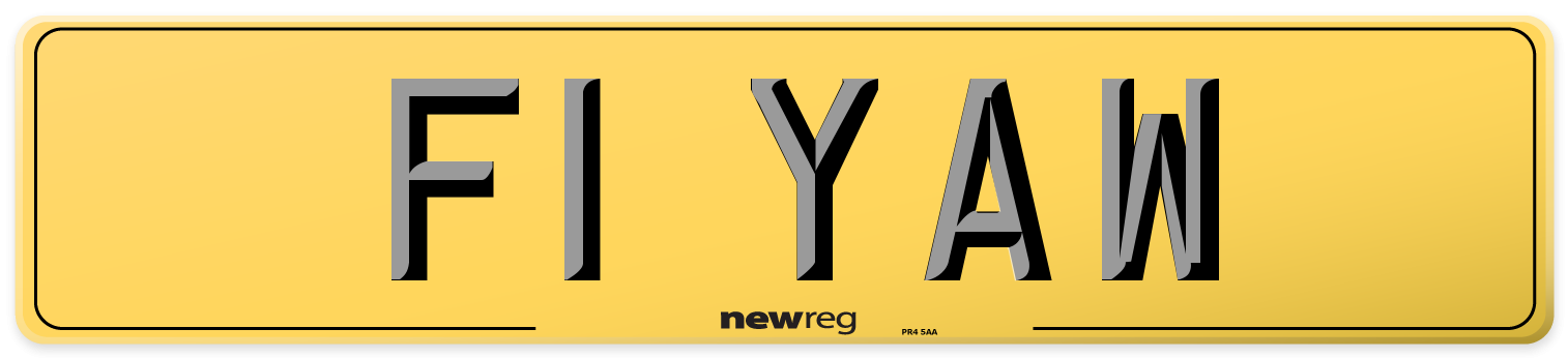 F1 YAW Rear Number Plate