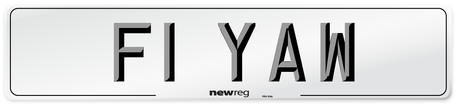 F1 YAW Front Number Plate