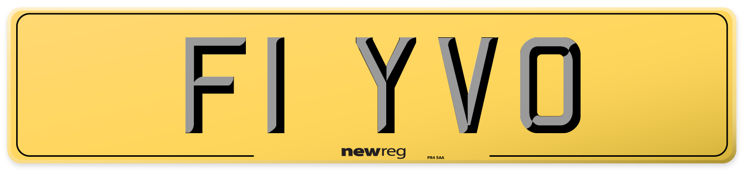 F1 YVO Rear Number Plate