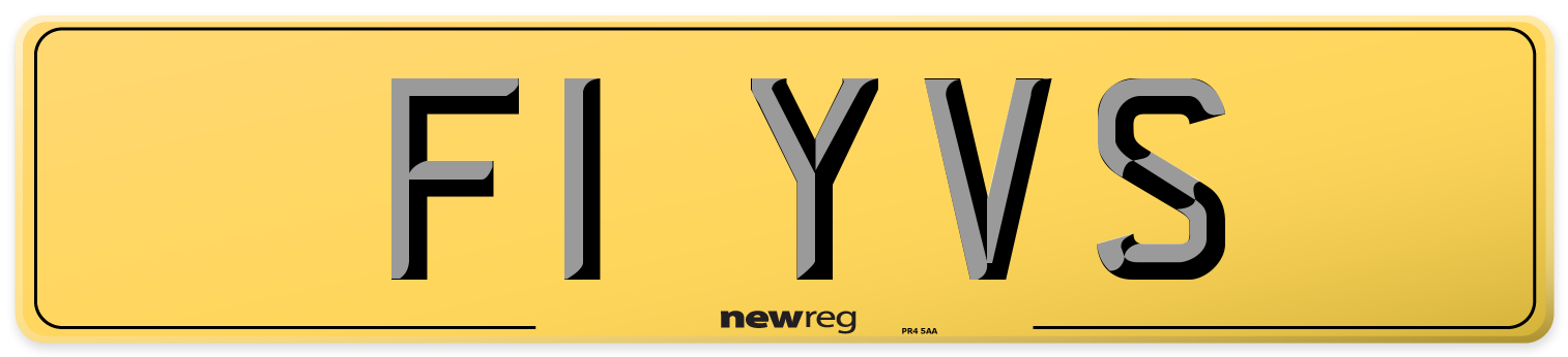 F1 YVS Rear Number Plate