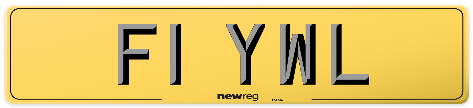 F1 YWL Rear Number Plate