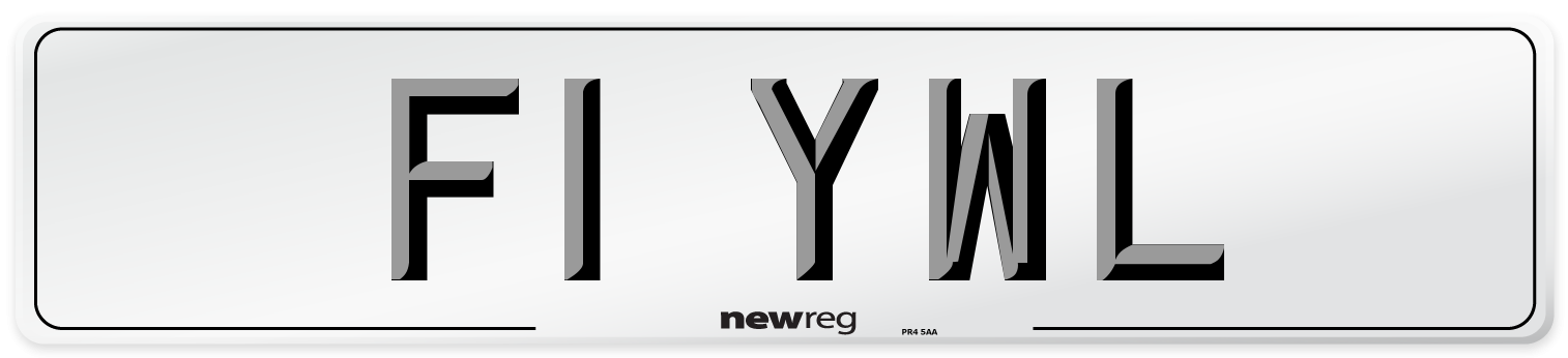 F1 YWL Front Number Plate