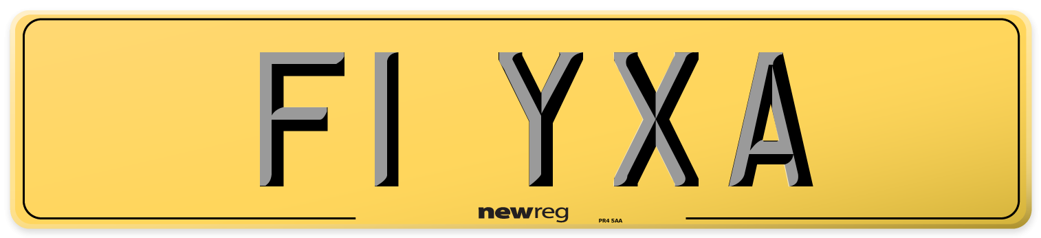 F1 YXA Rear Number Plate