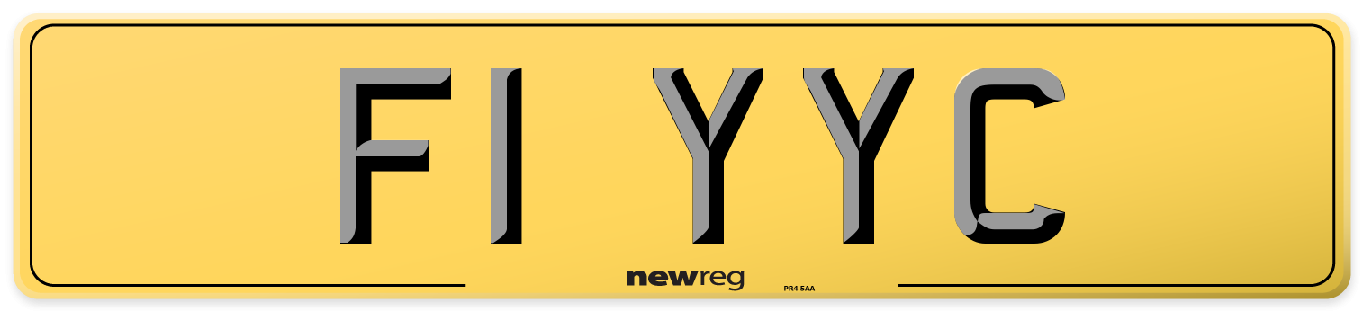 F1 YYC Rear Number Plate
