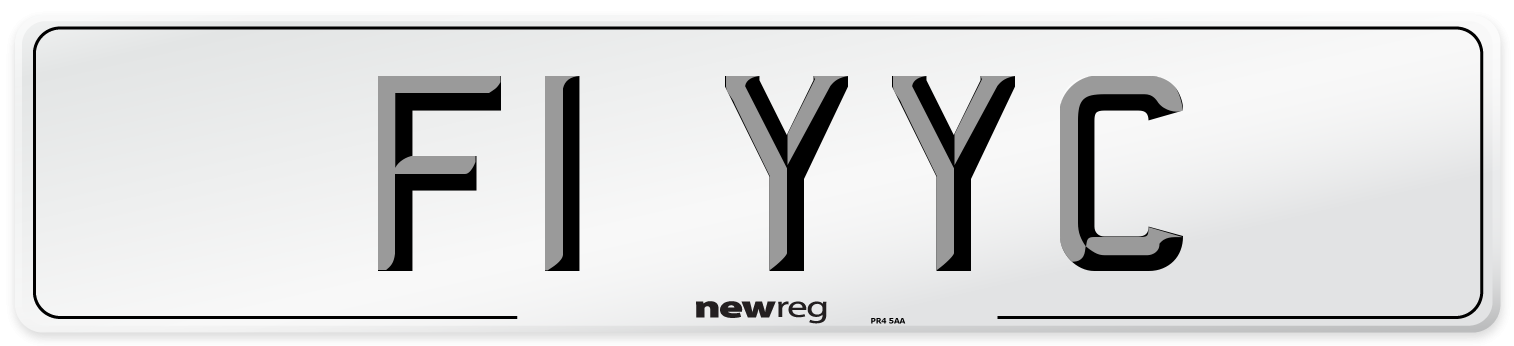 F1 YYC Front Number Plate