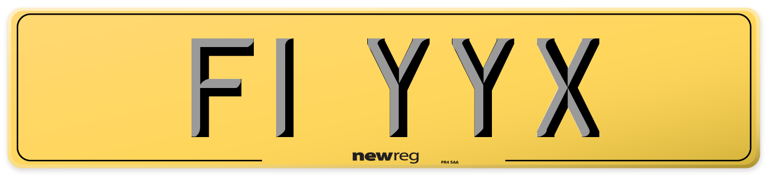 F1 YYX Rear Number Plate