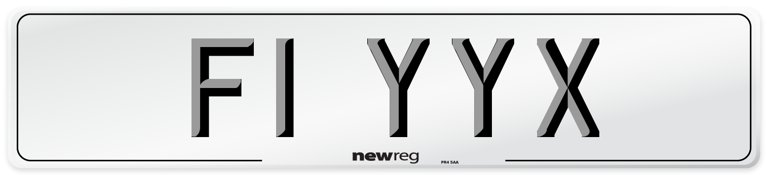F1 YYX Front Number Plate