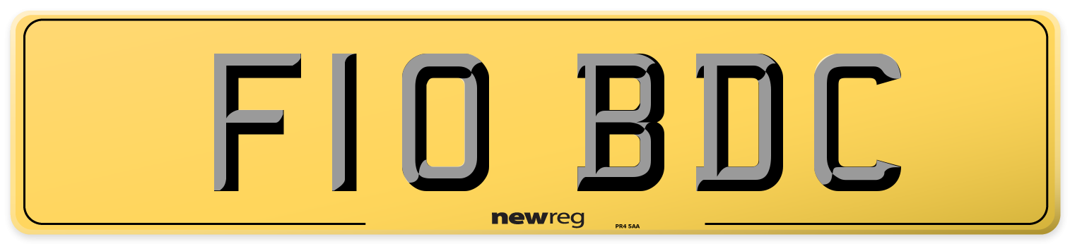 F10 BDC Rear Number Plate