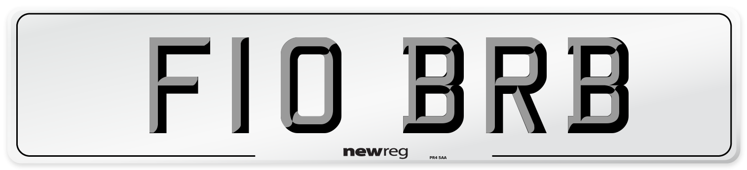 F10 BRB Front Number Plate