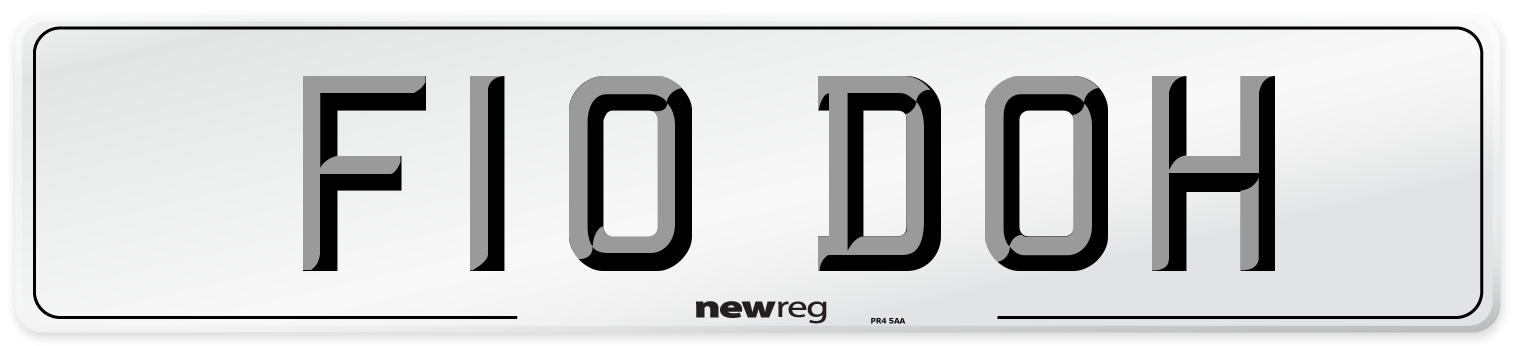 F10 DOH Front Number Plate