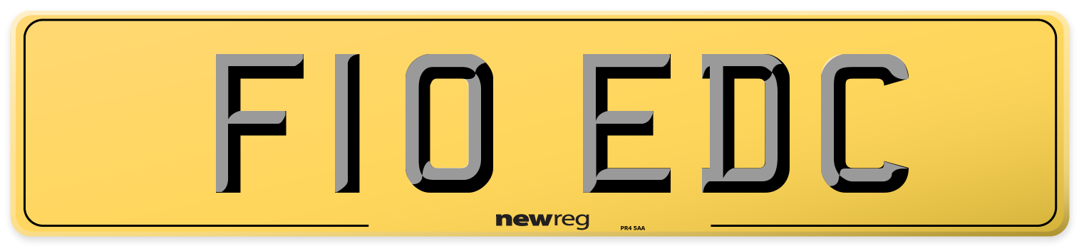 F10 EDC Rear Number Plate