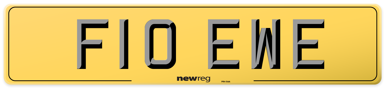 F10 EWE Rear Number Plate