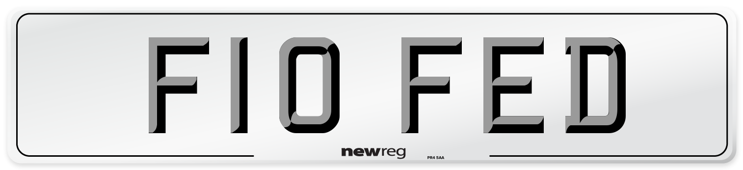F10 FED Front Number Plate