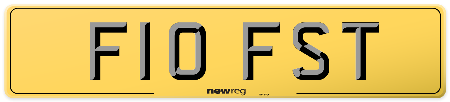 F10 FST Rear Number Plate