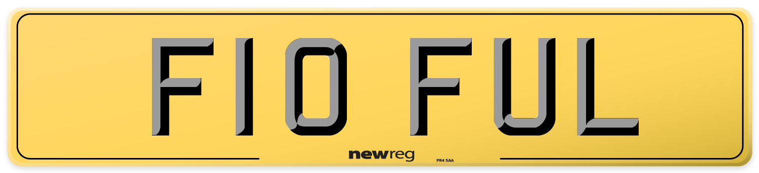 F10 FUL Rear Number Plate