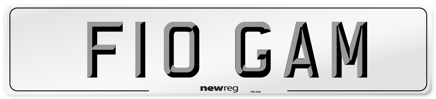 F10 GAM Front Number Plate