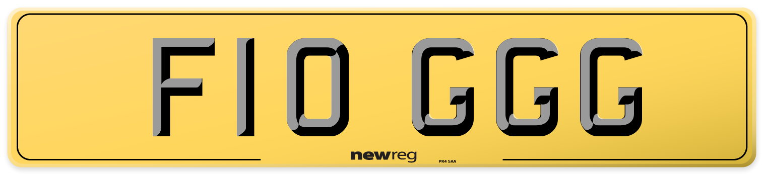 F10 GGG Rear Number Plate