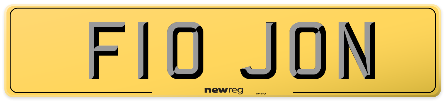 F10 JON Rear Number Plate