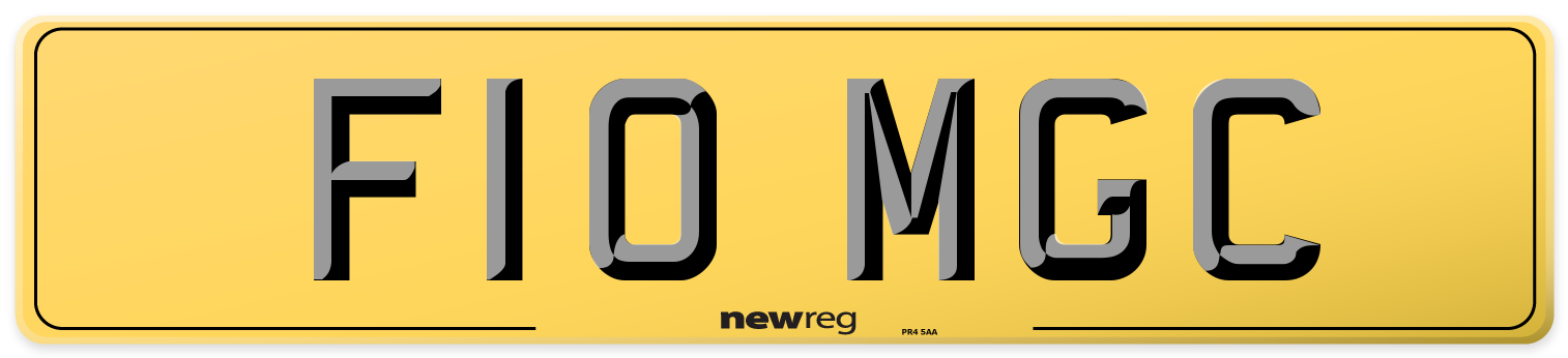 F10 MGC Rear Number Plate