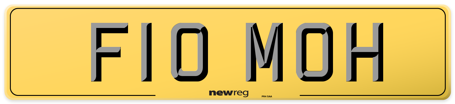 F10 MOH Rear Number Plate