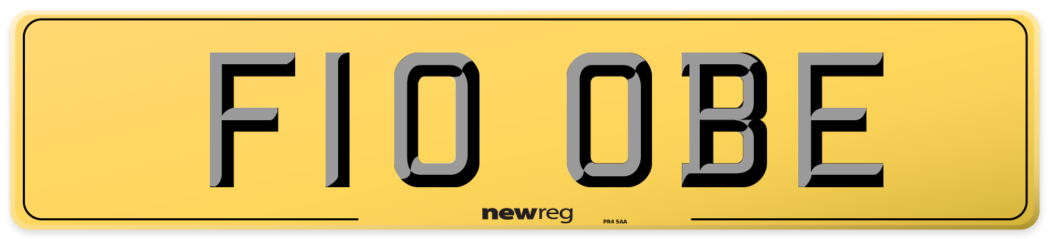 F10 OBE Rear Number Plate